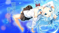 Dress blue hair long hair blue eyes touwa erio denpa onna to 