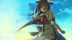 Dress blue hair long hair touhou hinanawi tenshi