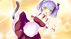 Dress blush anime girls short hair yellow eyes nekomimi animal 