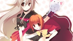 Dress blush long hair anime girls akai ringo ookami ryouko 