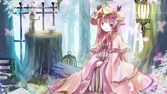 Dress blush long hair anime girls touhou purple hair patchouli 
