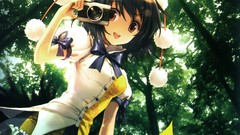 Dress Cameras skirts anime girls short hair touhou shameimaru 