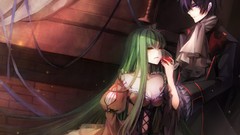 Dress code geass green hair purple eyes lamperouge lelouch C & C