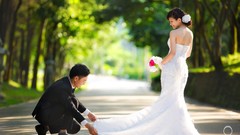 Dress couple asians weddings