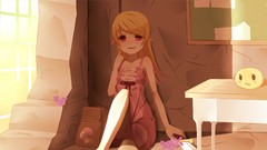 Dress donuts red eyes blondes bakemonogatari monogatari-series 