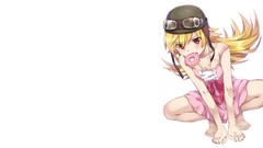 Dress donuts red eyes blondes bakemonogatari yellow eyes 