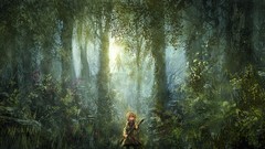 Dress drawings anime girls forests op-center original characters