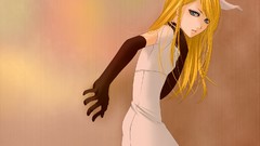 Dress gloves blondes long hair gray eyes anime girls vocaloid 