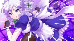 Dress gloves blue eyes short hair pantyhose touhou izayoi 