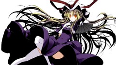 Dress gloves fans long hair anime girls touhou yakumo yukari 