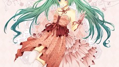 Dress gloves Ribbons long hair hatsune miku vocaloid twintails 