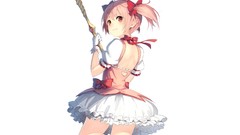 Dress gloves sad pink hair mahou shoujo madoka magica kaname 
