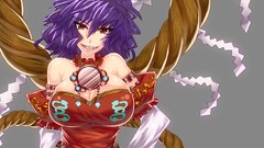 Dress goddess anime girls short hair touhou cleavage yasaka 