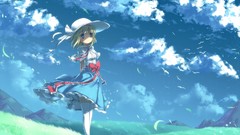 Dress hats blondes anime girls blue eyes short hair touhou 