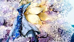 Dress hats blondes boots short hair white dress flower petals 