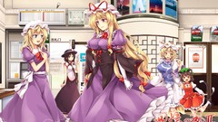 Dress hats blondes long hair anime girls blue eyes touhou 
