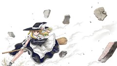Dress hats blondes long hair witches yellow eyes touhou 