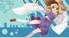 Dress hats blue background Frogs rings Ribbons stripes 