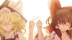 Dress hats Friends faces bows blondes smiling long hair anime 