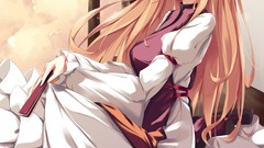 Dress hats fun blondes long hair anime girls touhou yakumo 