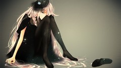 Dress hats long hair anime girls pantyhose vocaloid ia