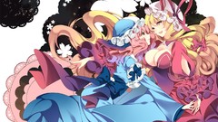 Dress hats long hair touhou saigyouji yuyuko yakumo yukari 