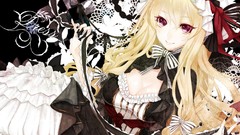 Dress hats red eyes blondes anime girls touhou yakumo yukari 