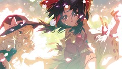 Dress hats red eyes red dress bows blondes long hair anime 