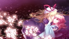 Dress hats Ribbons blurred blondes hugging pink hair long hair 