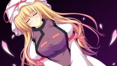 Dress hats Ribbons bows blondes long hair anime girls touhou 