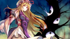 Dress hats Ribbons bows blondes long hair anime girls touhou 