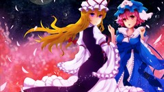 Dress hats Ribbons bows blondes pink hair long hair pink eyes 