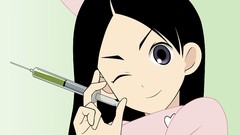 Dress Hearts hats green background long hair anime girls 