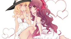 Dress Hearts hats sitting bows blondes long hair barefoot brown 