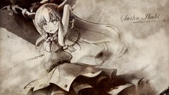 Dress horns Arctic monochrome long hair anime girls touhou 