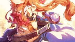 Dress horns red eyes Ribbons long hair anime girls touhou ibuki 