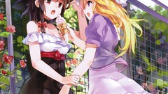 Dress ice cream red eyes blondes anime girls touhou usami renko 