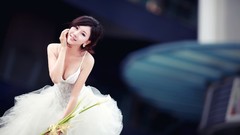 Dress Japanese wedding asians models aesthetic bridal JAV Idols