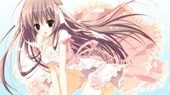 Dress Kira Ribbons long hair anime girls blue eyes brunettes 