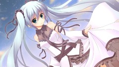 Dress long hair anime girls hatsune miku vocaloid twintails 