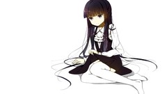 Dress long hair anime girls inu x boku ss thigh highs Shirakiin 