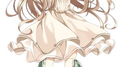 Dress long hair anime girls Simple Background thigh highs hair 