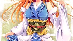 Dress long hair anime girls touhou onozuka komachi video games 