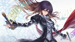 Dress long hair anime girls yellow eyes touhou video games 