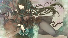 Dress long hair black hair hair ornaments