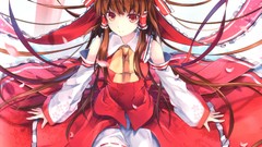 Dress long hair brown eyes hakurei reimu touhou