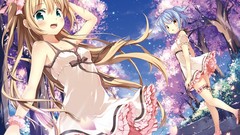 Dress long hair cherry blossoms