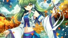 Dress long hair short hair kochiya sanae touhou miko capura lin 