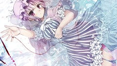 Dress long hair touhou purple hair patchouli knowledge purple 