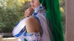 Dress models kochiya sanae green hair touhou cosplay detached 